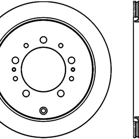 StopTech Sport Slot 08-13 Lexus LX450/470/570 / 07-12 Toyota Tundra Slotted Right Rear CRYO Rotor