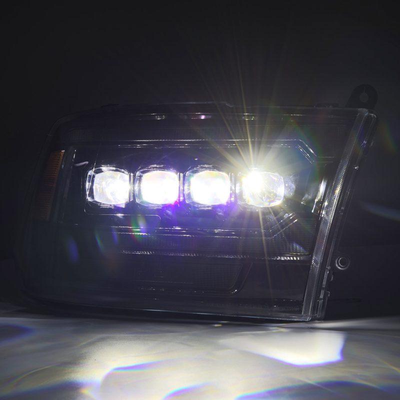 AlphaRex 09-18 Ram 2500 NOVA LED Proj Headlights Plank Style Alpha Blk w/Activ Light/Seq Signal/DRL-tuningsupply.com