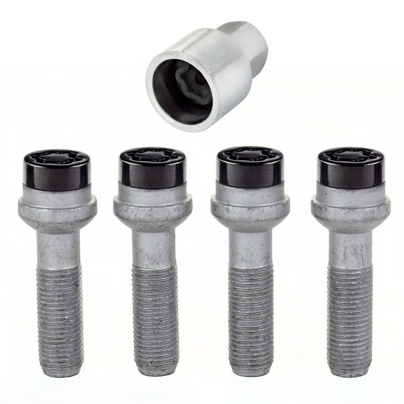 McGard Wheel Lock Bolt Set - 4pk. (Radius Seat) M14X1.5 / 17mm Hex / 45.0mm Shank Length - Black-tuningsupply.com