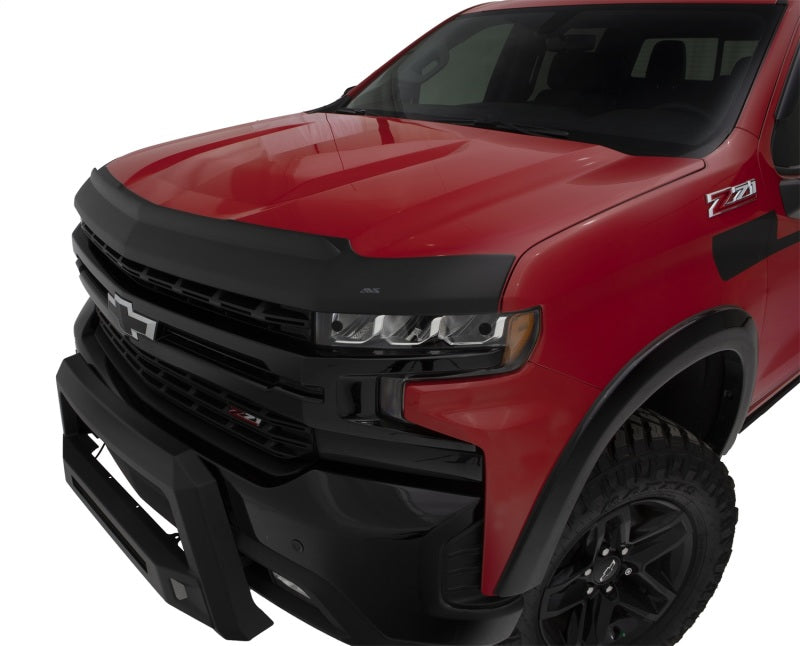 AVS 22-23 Chevrolet Silverado 1500 (Excl. ZR2/LT Trail Bss) Aeroskin II Low Prof Hood Shield - Blk-tuningsupply.com