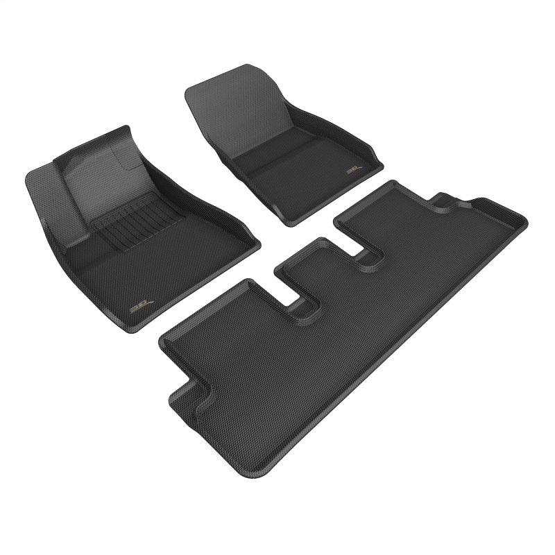 3D MAXpider 2024 Tesla Model 3 Kagu 1st & 2nd Row Floormat - Black-tuningsupply.com