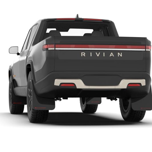 Rally Armor 2022 Rivian R1T Black UR Mud Flap - Metallic Black Logo-Mud Flaps-Rally Armor-RALMF18-UR-BLK/MBK-SMINKpower Performance Parts