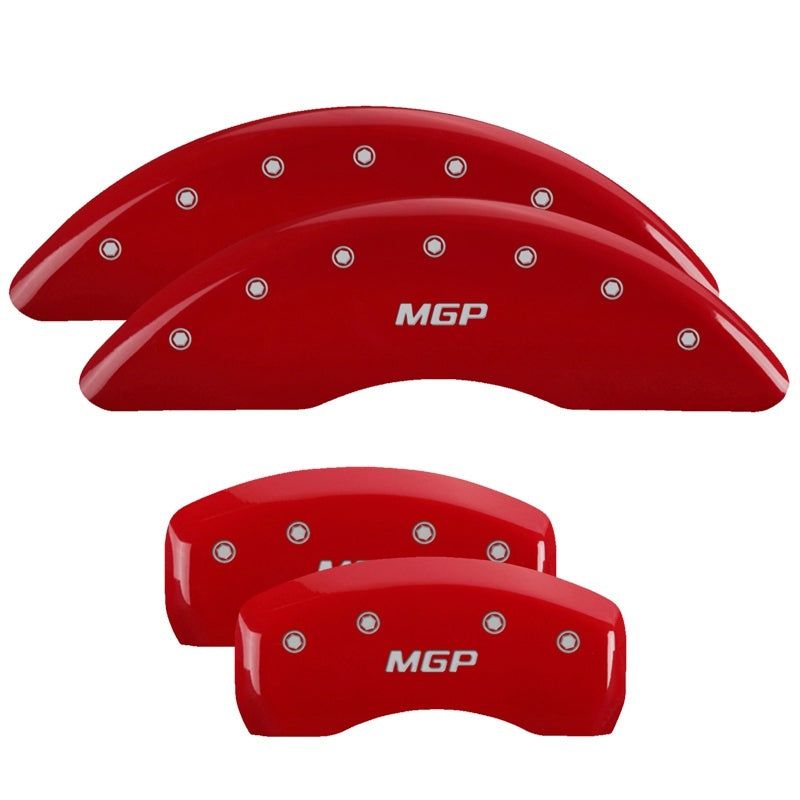 MGP 4 Caliper Covers Engraved Front & Rear 300 Red finish silver ch-tuningsupply.com