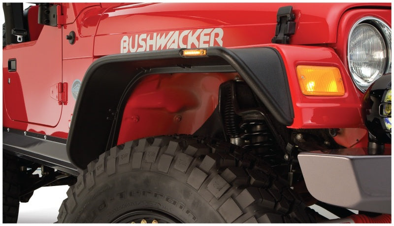 

Bushwacker  - BUS10920-07 - Bushwacker 97-06 Jeep Wrangler Flat Style Flares 4pc - Black - Shipped in Europe - Tuningsupply.com

