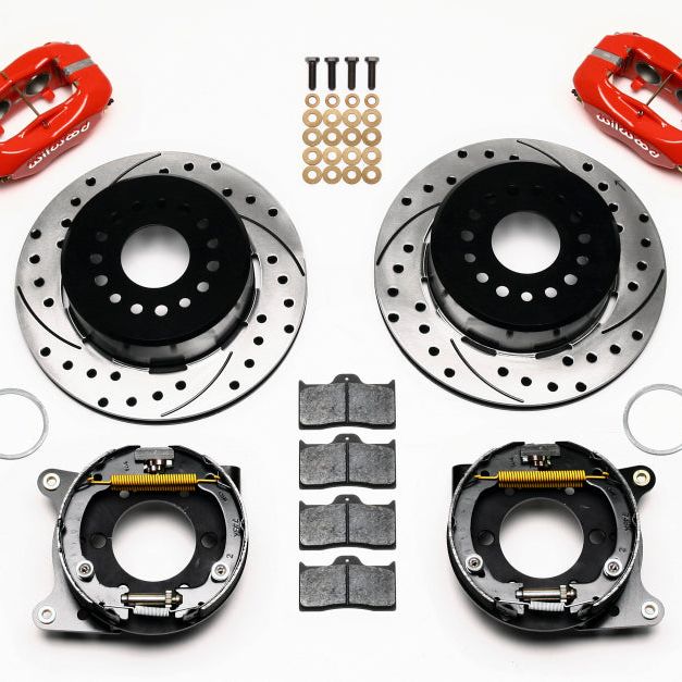 Wilwood Forged Dynalite P/S P-B Kit Drilled-Red 2005-2014 Mustang