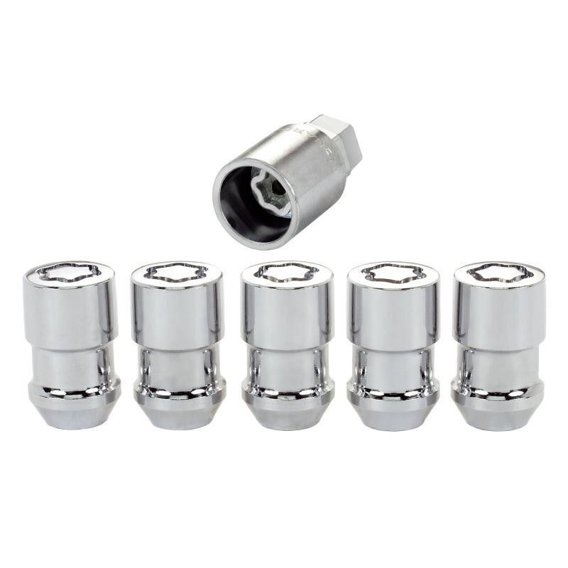 McGard Wheel Lock Nut Set - 5pk. (Cone Seat) 1/2-20 / 3/4 &13/16 Dual Hex / 1.46in. Length - Chrome-tuningsupply.com