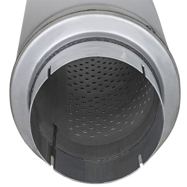 aFe ATLAS Aluminized Steel Muffler 5in Center/Center 24in L x 7in Diameter - Round Body-tuningsupply.com