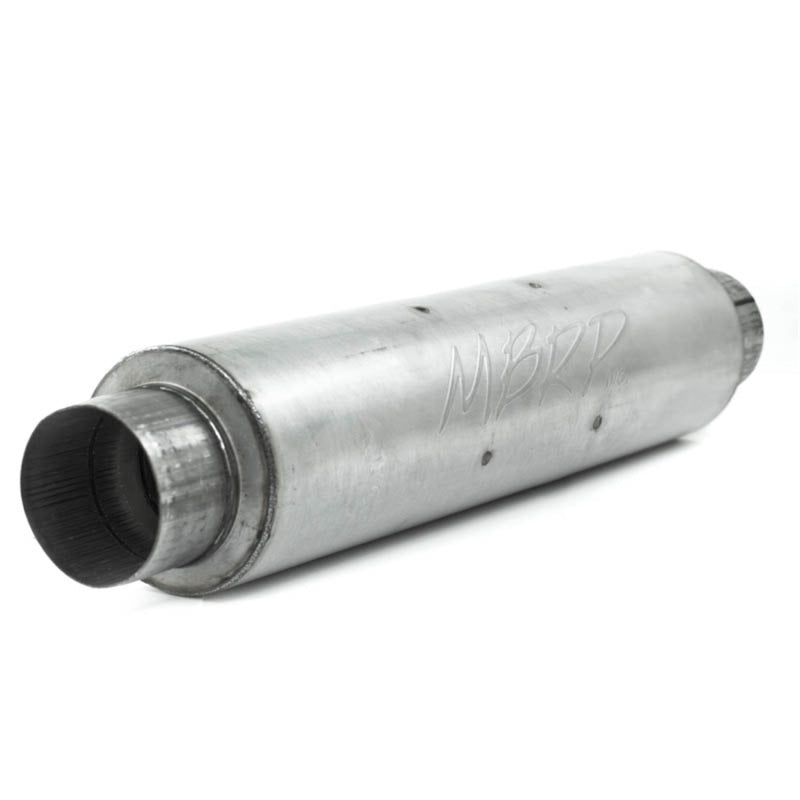 MBRP Universal Quiet Tone Muffler 4in Inlet/Outlet 24in Body 6in Dia 30in Overall Aluminum-tuningsupply.com