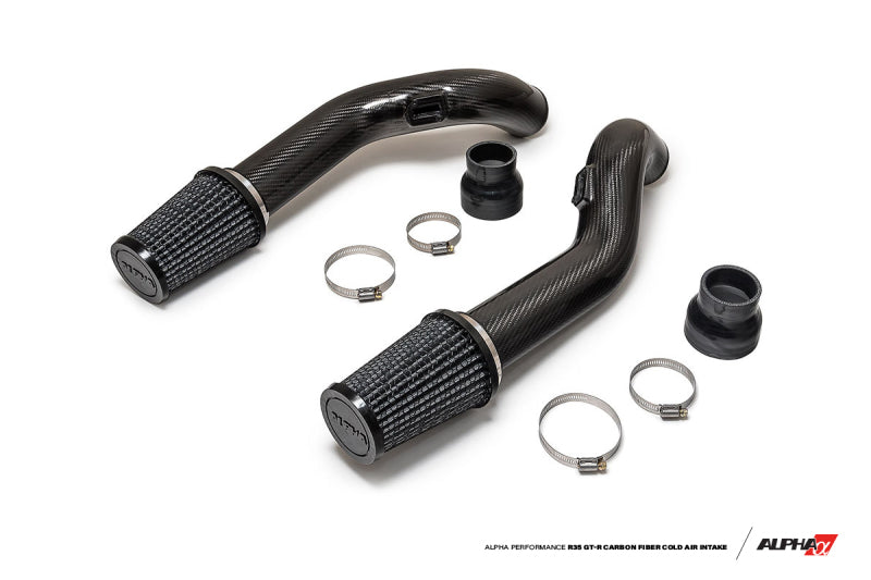 AMS Performance 2009+ Nissan GT-R R35 (CBA/DBA) Alpha Carbon Fiber Intake Pipes for Stock Turbos-tuningsupply.com