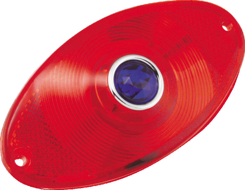 Bikers Choice Replacement Red Cat Eye Taillight Lens With Blue Dot Custom-tuningsupply.com