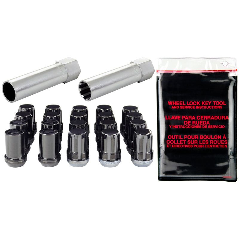 McGard SplineDrive Tuner 5 Lug Install Kit w/Locks & Tool (Cone) M12X1.5 / 13/16 Hex - Blk-Lug Nuts-McGard-MCG65557BK-SMINKpower Performance Parts