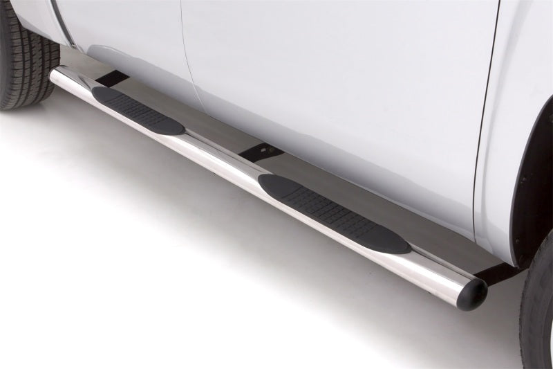 Lund 05-23 Nissan Frontier Crew Cab 4in. Oval Straight SS Nerf Bars - Polished-tuningsupply.com