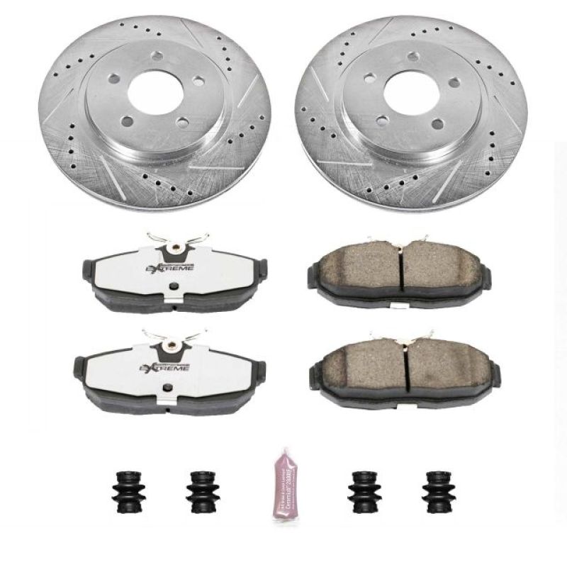 Power Stop 05-11 Ford Mustang Rear Z26 Street Warrior Brake Kit-tuningsupply.com