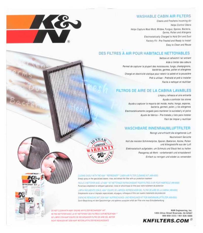 

K&N Engineering VF3012 - KNNVF3012 - K&N 11-16 Jeep Grand Cherokee / 11-16 Dodge Durango Cabin Air Filter - Shipped in Europe - Tuningsupply.com
