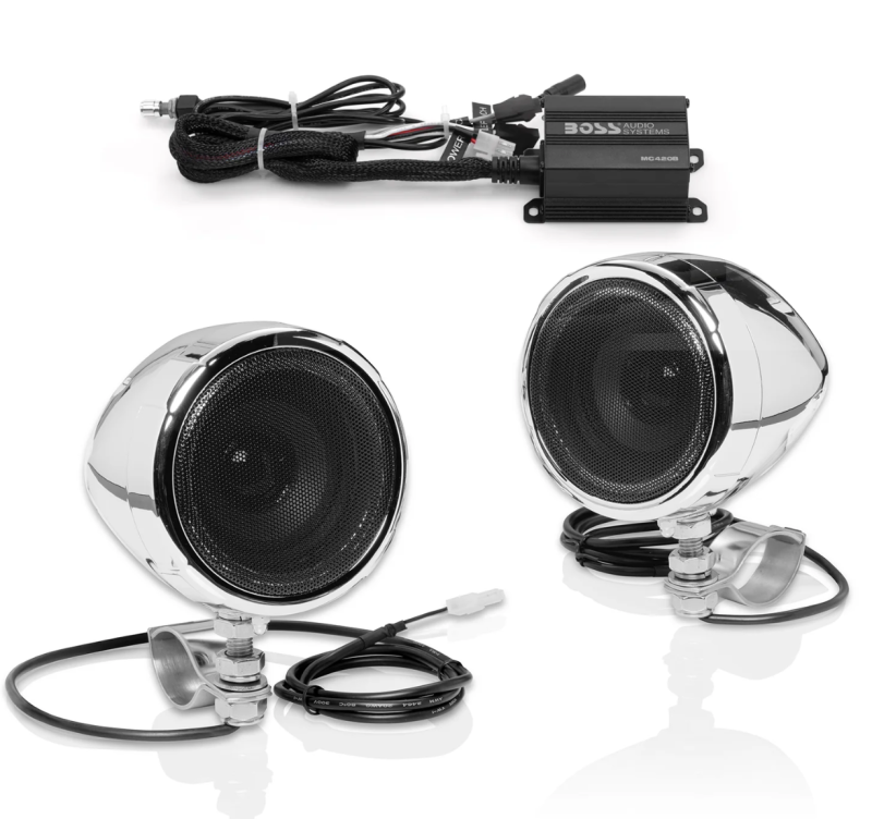 Boss Audio Systems Motorcycle Speaker Amplifier/ Bluetooth/ 3in Speakers-tuningsupply.com