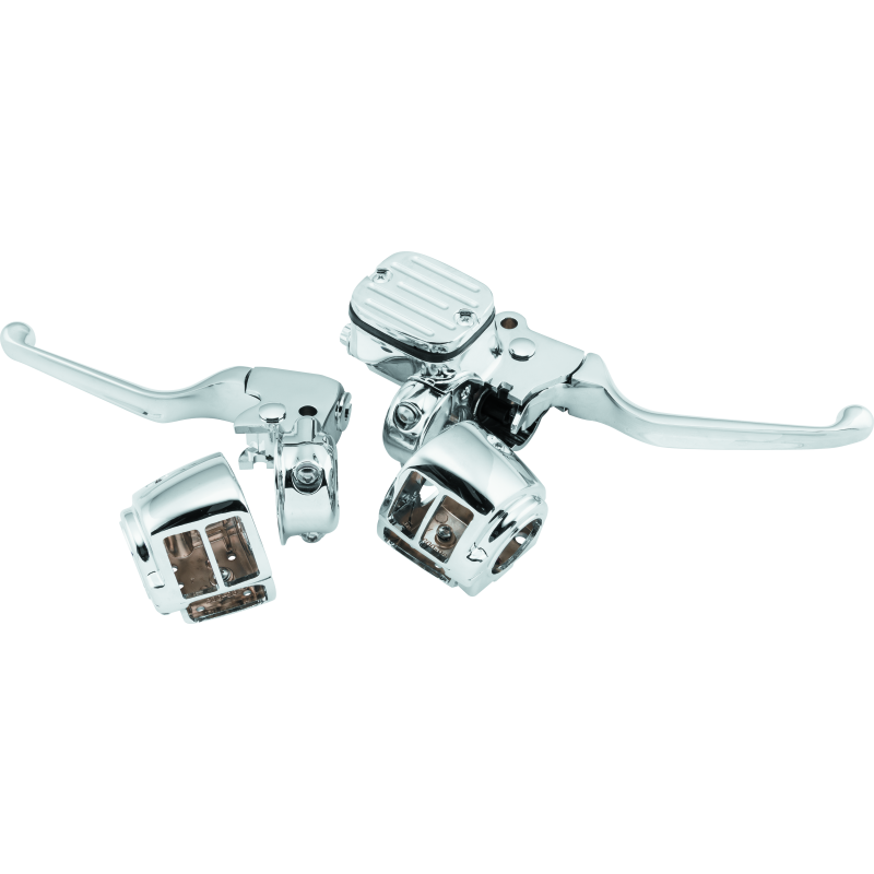 Bikers Choice 96-06 Big Twin 96-03XL With 9/16 Bore Master Cylinder Chrome Handlebar Control Kit-tuningsupply.com