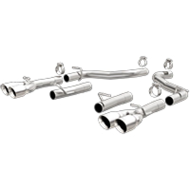 MagnaFlow Axle-Back, SS, 2.5in, Quad Split Rear 3.5in Tip 2015 Dodge Challenger 3.6L V6-tuningsupply.com