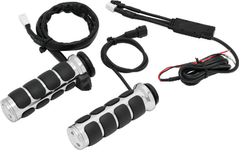 Kuryakyn Heated ISO Grips Throttle-By-Wire Chrome-tuningsupply.com