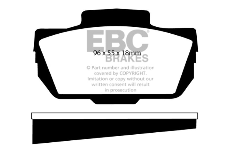 EBC 66-67 Saab Sonnet 0.8 Greenstuff Front Brake Pads-tuningsupply.com