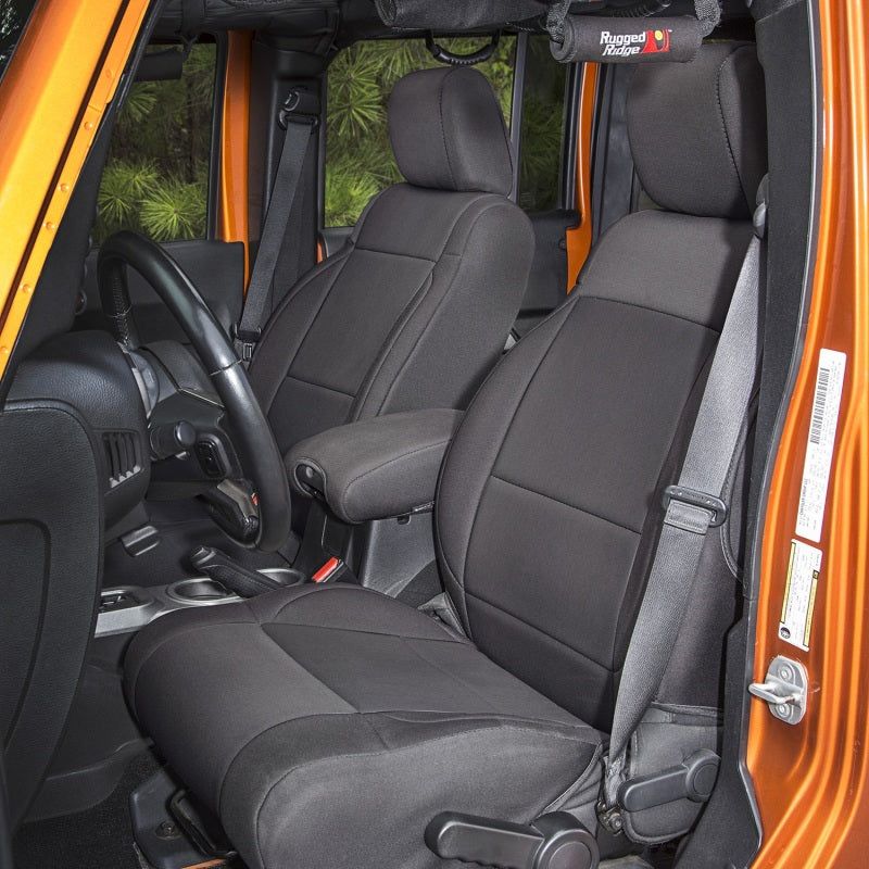 Rugged Ridge Neoprene Front Seat Covers 11-18 Jeep Wrangler JK-Seats-Rugged Ridge-RUG13215.01-SMINKpower Performance Parts