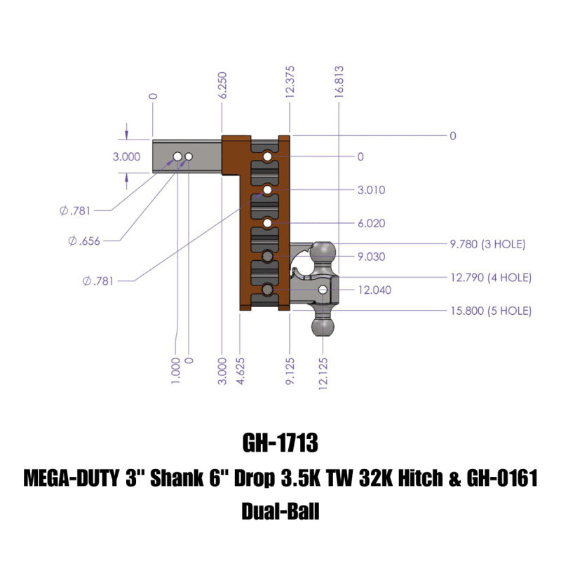 

GEN-Y Hitch GH-1713 - GENGH-1713 - Gen-Y Mega Duty 3in Shank 6in Drop 3.5K TW 32K Hitch w/GH-0161 Dual-Ball - Shipped in Europe - Tuningsupply.com
