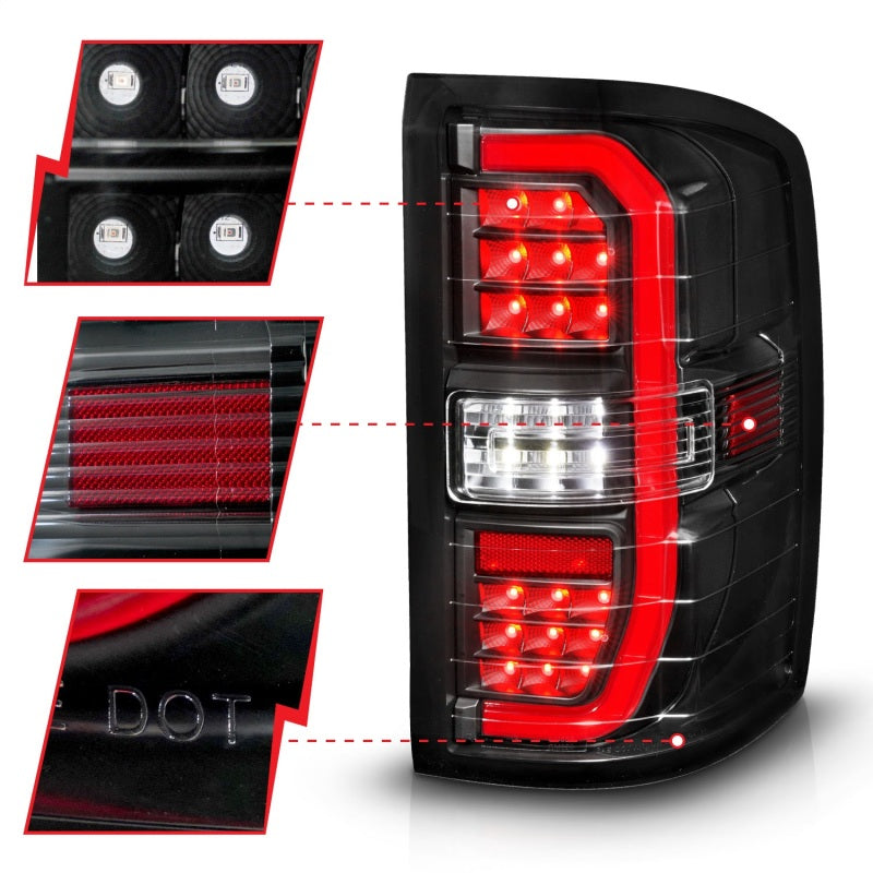 

ANZO 311464 - ANZ311464 - ANZO 14-18 GMC Sierra 1500 Full LED Taillights Black Housing Clear Lens (w/C Light Bars) - Shipped in Europe - Tuningsupply.com
