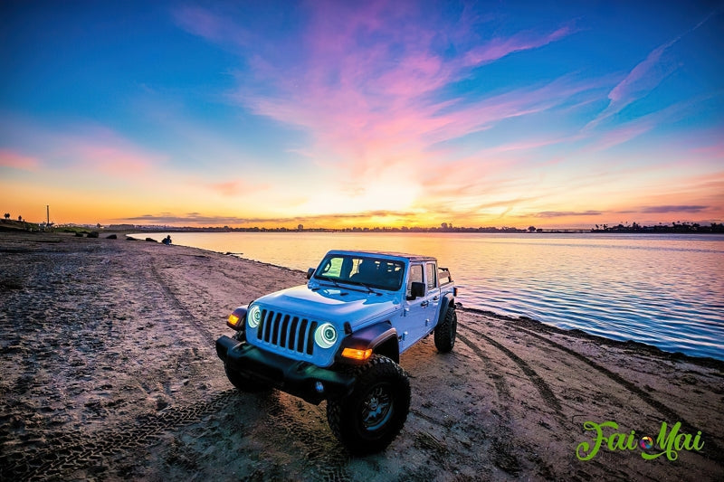 Oracle Oculus Bi-LED Projector Headlights for Jeep JL/Gladiator JT - Matte Blk - 5500K SEE WARRANTY-tuningsupply.com