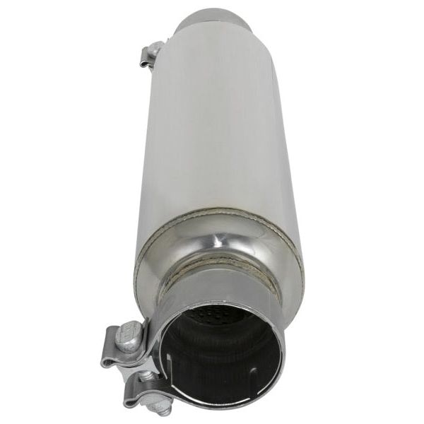 aFe MACH Force-Xp 304 Stainless Steel Resonator 2.5in Inlet/Outlet x 4in Dia x 15in Body x 19in L-tuningsupply.com