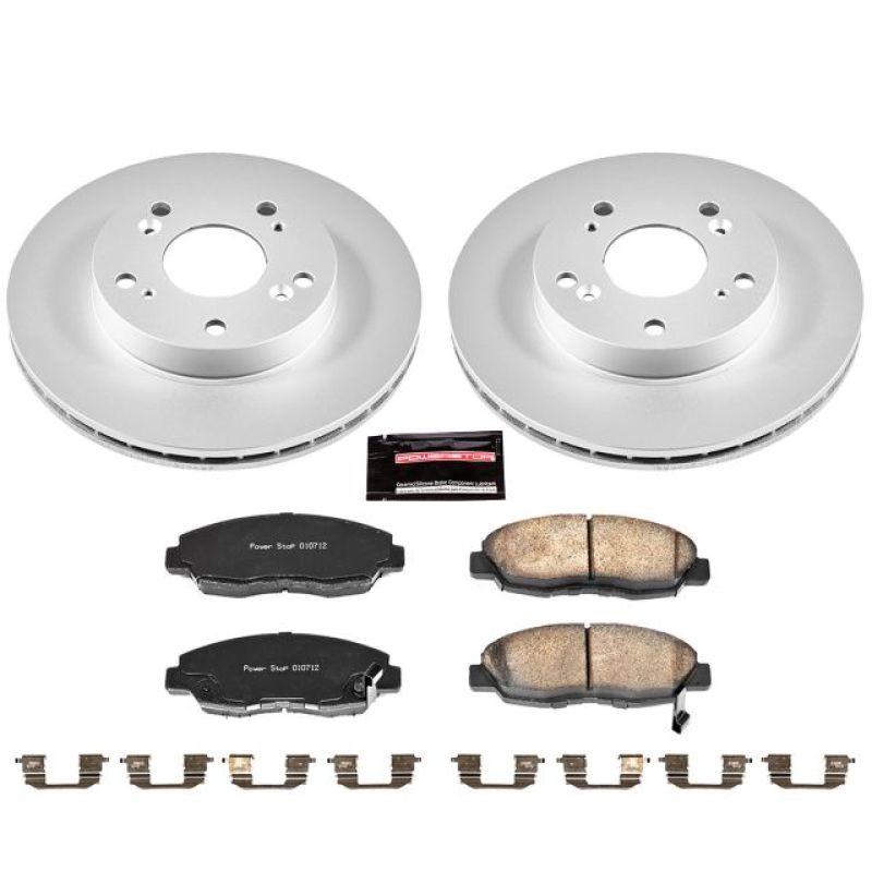 Power Stop 06-11 Honda Civic Front Z17 Evolution Geomet Coated Brake Kit-tuningsupply.com