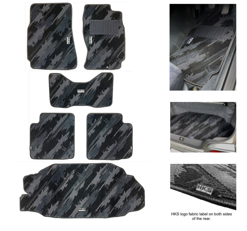 HKS FLOOR MATS BCNR33 FULL SET OCT RHD-tuningsupply.com