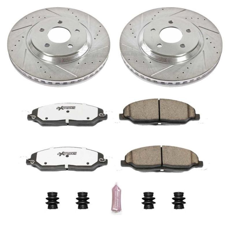 Power Stop 05-10 Ford Mustang Front Z26 Street Warrior Brake Kit-tuningsupply.com