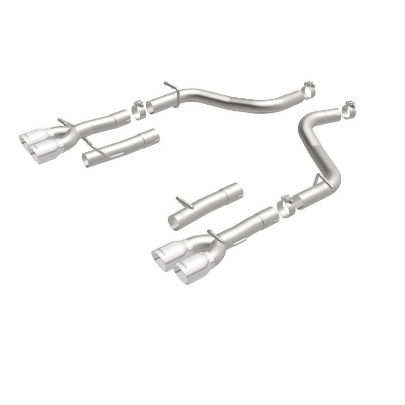 MagnaFlow Axle-Back, SS, 2.5in, Quad Split Rear 3.5in Tip 2015 Dodge Challenger 3.6L V6-tuningsupply.com