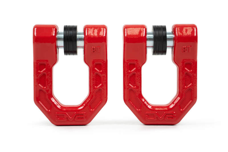 DV8 Offroad Elite Series D-Ring Shackles - Pair (Red)-tuningsupply.com