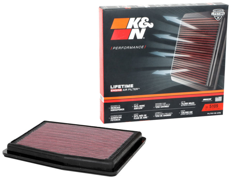 

K&N Engineering 33-5109 - KNN33-5109 - K&N 2020 Hyundai Sonata L4-2.0L F/I Replacement Drop In Air Filter - Shipped in Europe - Tuningsupply.com
