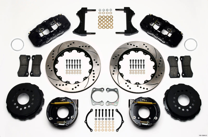 

Wilwood 140-10943-D - WIL140-10943-D - Wilwood AERO4 Rear P-Brake Kit 14.00in Drilled Chevy 12 Bolt w/ C-Clips - Shipped in Europe - Tuningsupply.com
