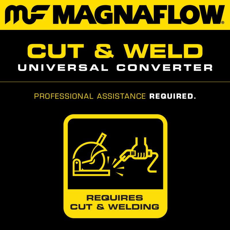 MagnaFlow Conv Univ 2.25in Inlet/Outlet Center/Center Round 11in Body L x 5.125in W x 15in Overall L-tuningsupply.com