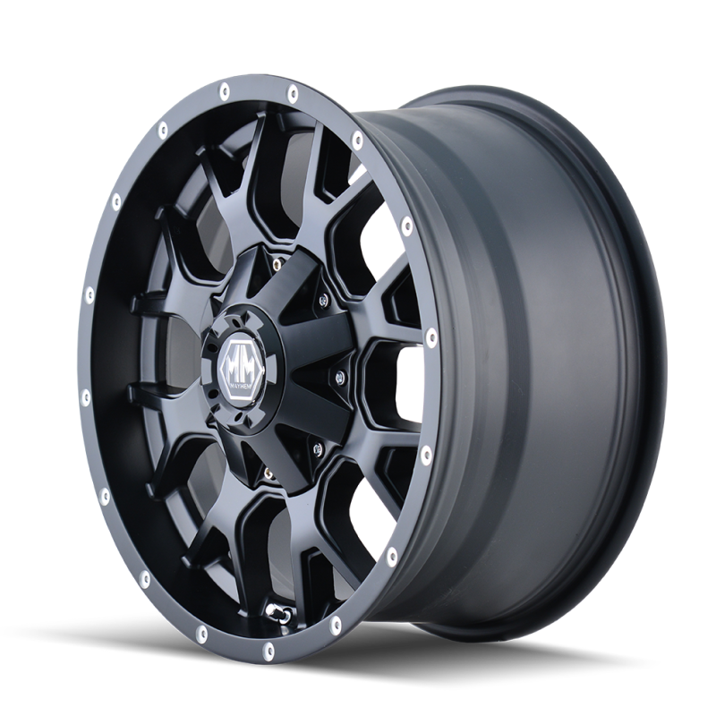 Mayhem 8015 Warrior 17x9 / 5x114.3 BP / 18mm Offset / 87mm Hub Matte Black Wheel-tuningsupply.com