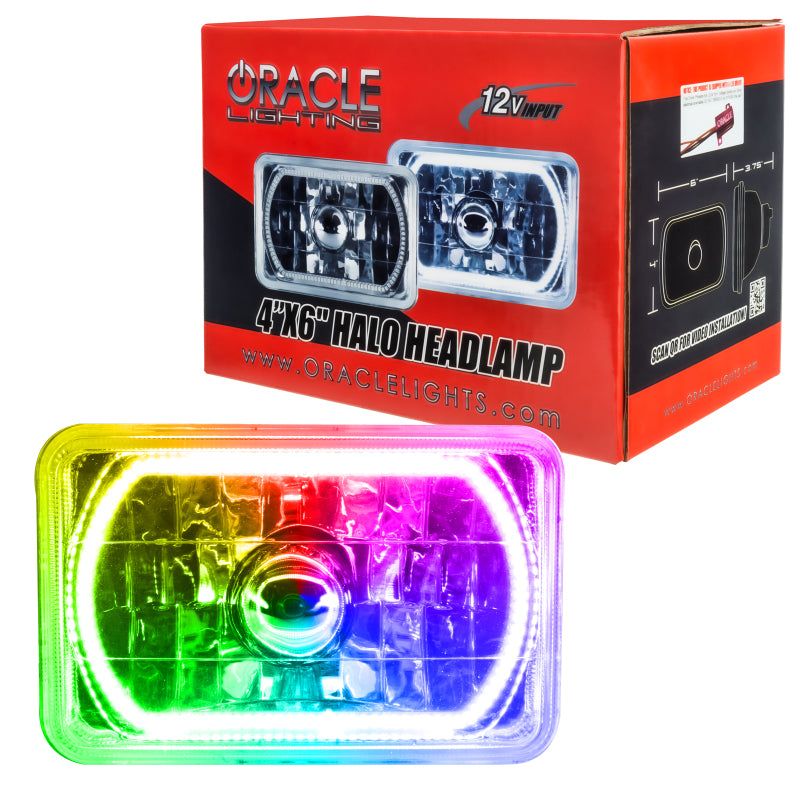 Oracle Pre-Installed Lights 4x6 IN. Sealed Beam - ColorSHIFT Halo SEE WARRANTY-tuningsupply.com