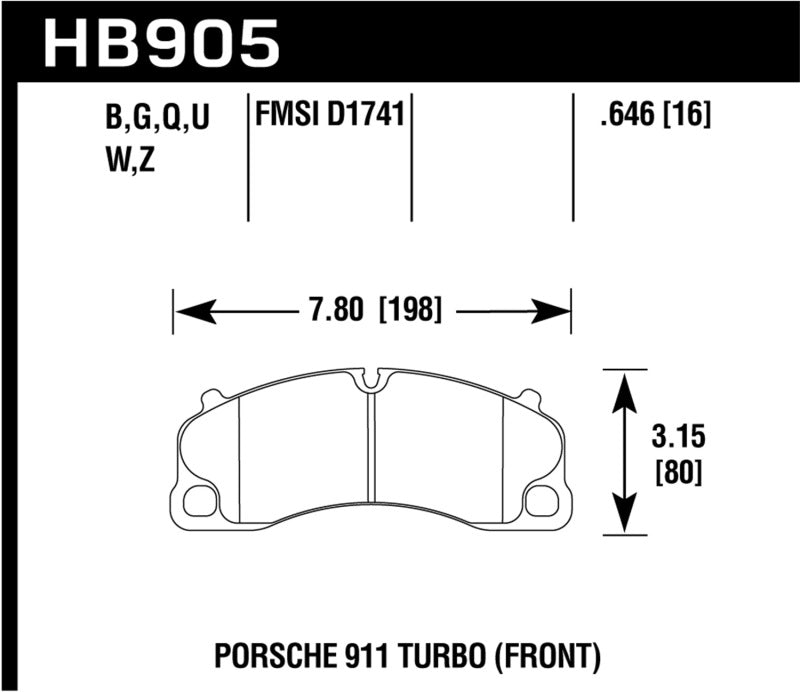 

Hawk Performance HB905B.646 - HAWKHB905B.646 - Hawk 18 Porsche 911 HPS 5.0 Front Brake Pads - Shipped in Europe - Tuningsupply.com
