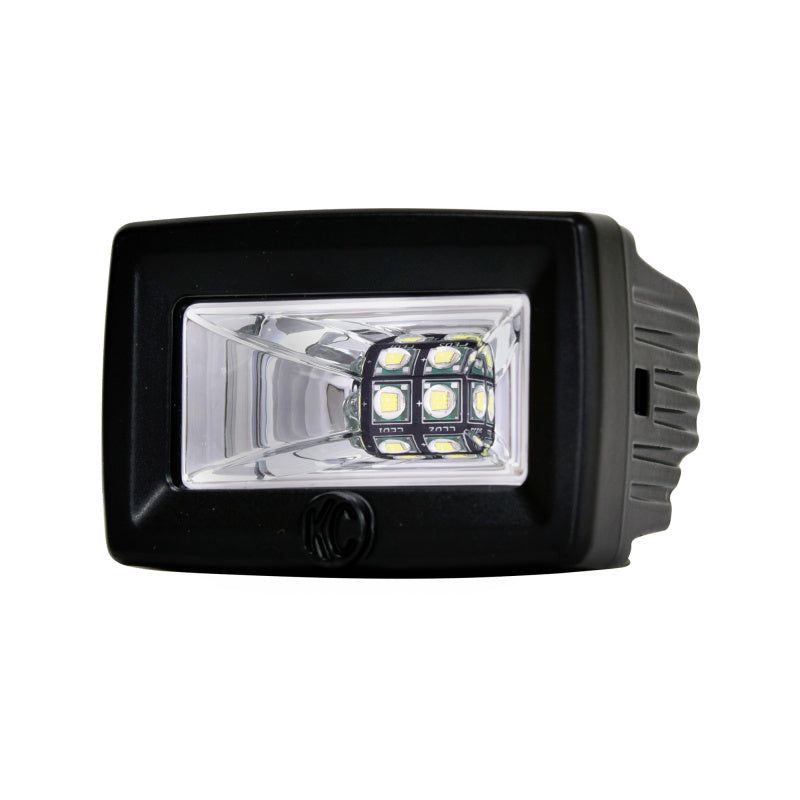 KC HiLiTES C-Series C2 LED 2in. Backup Area Flood Light 20w (Pair Pack System) - Black-tuningsupply.com