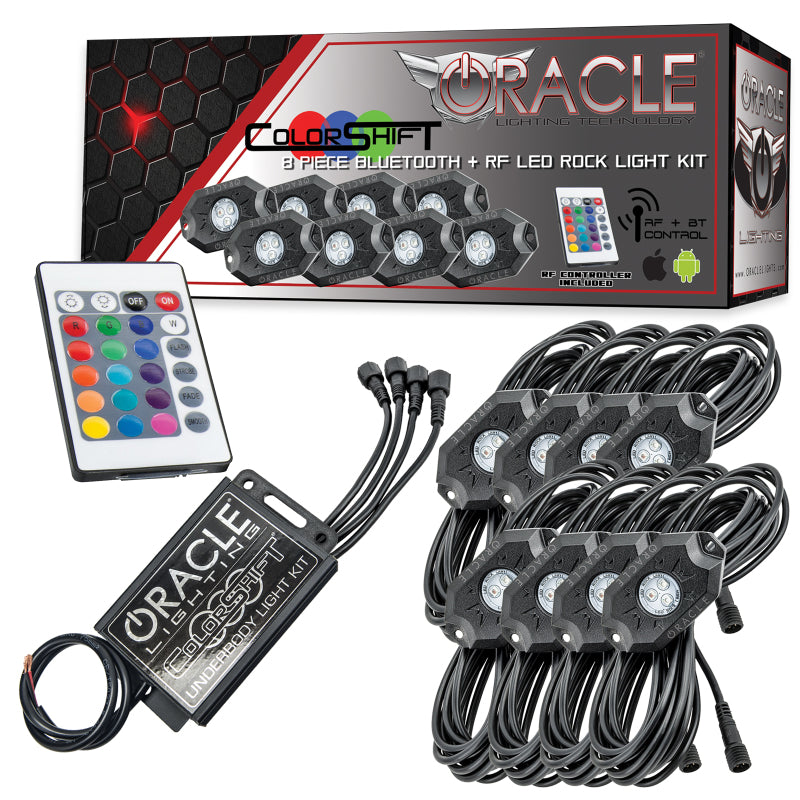 Oracle Bluetooth + RF Underbody Rock Light Kit - 8 PCS - ColorSHIFT SEE WARRANTY-tuningsupply.com