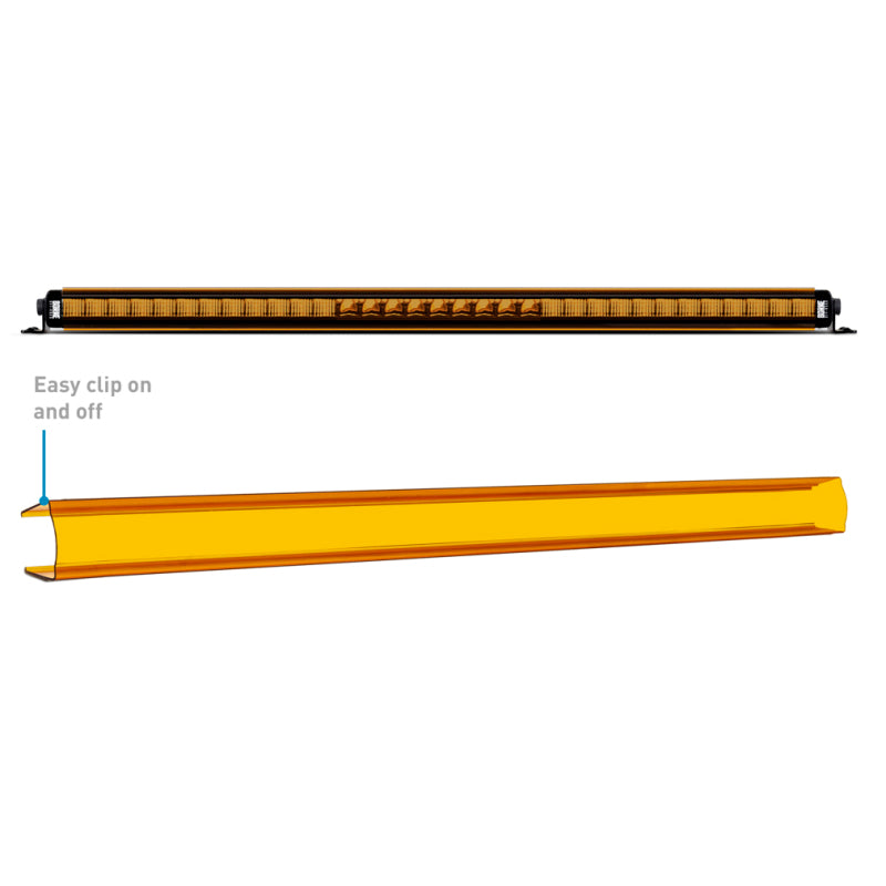 Borne Off-Road Light Bar Cover Single Row 40in Amber-tuningsupply.com