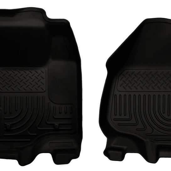 Husky Liners 11-12 Ford Super Duty Crew & Extended Cab WeatherBeater Front Row Black Floor Liners-tuningsupply.com