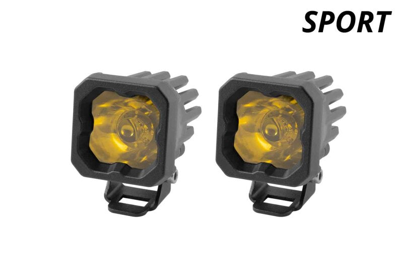 Diode Dynamics Stage Series C1 LED Pod Sport - Yellow Wide Standard ABL (Pair)-tuningsupply.com