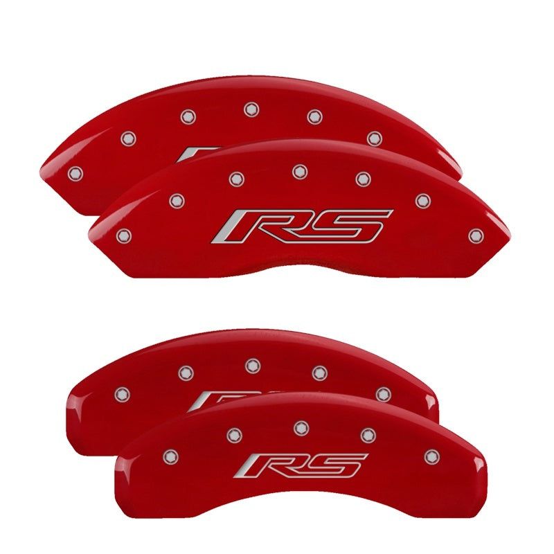 MGP 4 Caliper Covers Engraved Front & Rear Gen 5/RS Red finish silver ch-tuningsupply.com