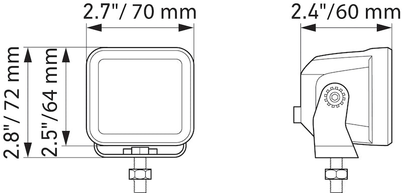 Hella Universal Black Magic 2.7in L.E.D. Cube Kit - Flood Beam-tuningsupply.com