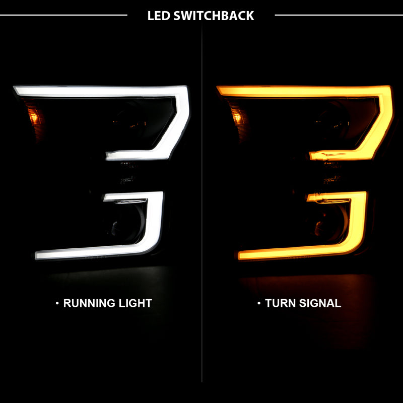 
  

ANZO  - ANZ111357 - ANZO 2015-2017 Ford F-150 Projector Headlights w/ Plank Style Switchback Black w/ Amber - Shipped in Europe - Tuningsupply.com

