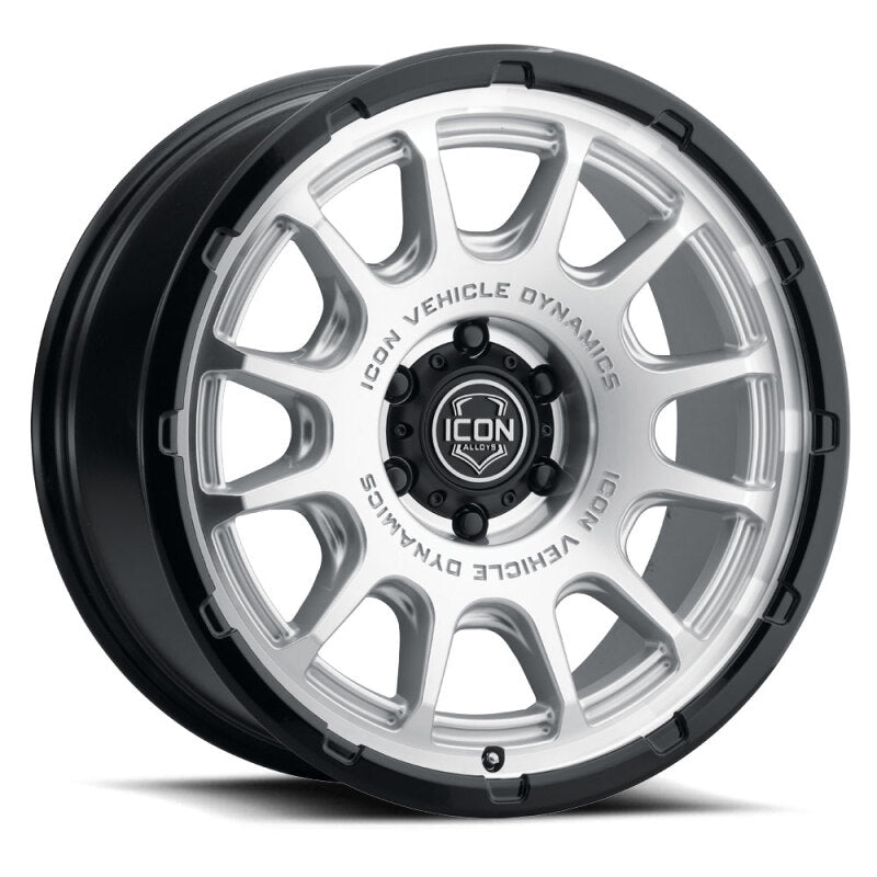 

ICON 8420906356SMGB - ICO8420906356SMGB - ICON Alloys Rancho 20x9 / 6x135 / 16mm / 5.625in BS Silver Machined w/ Gloss Black Lip Wheel - Shipped in Europe - Tuningsupply.com
