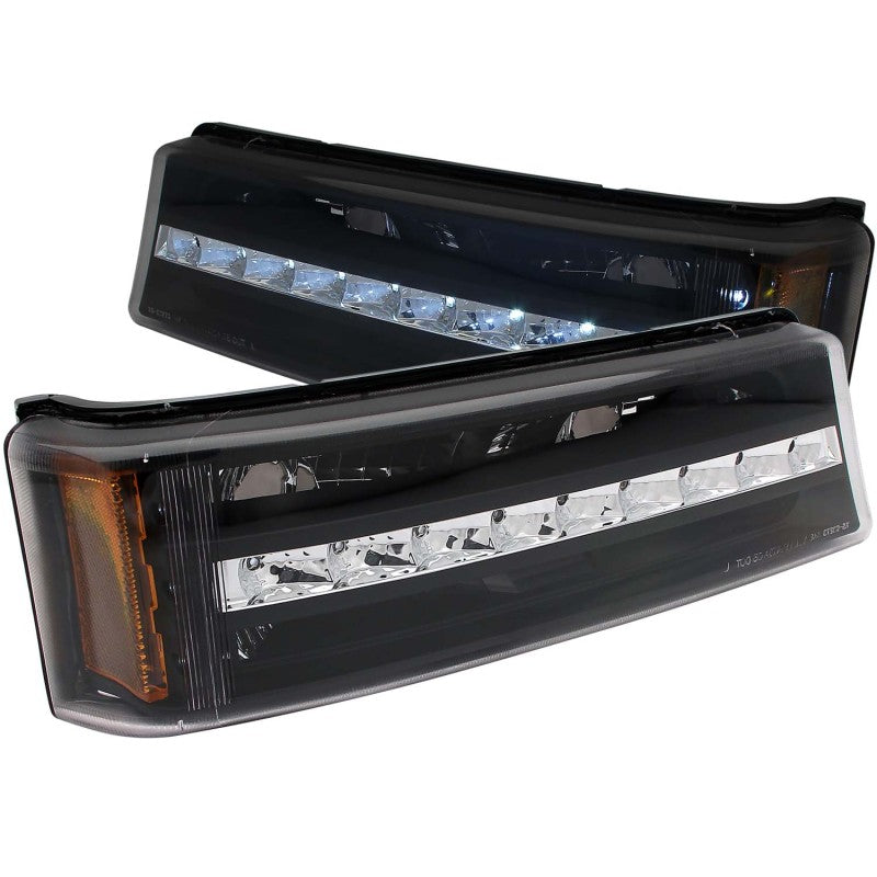 ANZO 2003-2006 Chevrolet Silverado 1500 LED Parking Lights Black w/ Amber Reflector-tuningsupply.com