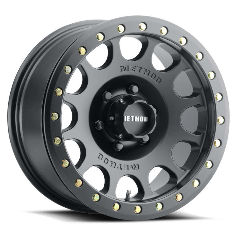 Method MR105 V3 Beadlock 17x9 -38mm Offset 8x6.5 130.81mm CB Matte Black Wheel w/ BH-H24125-tuningsupply.com